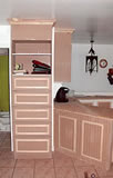 Restauration de portes d'armoires de cuisine en bois massif mélamine, stratifié, thermoplastique, vernis et faux-finis, portes neuves